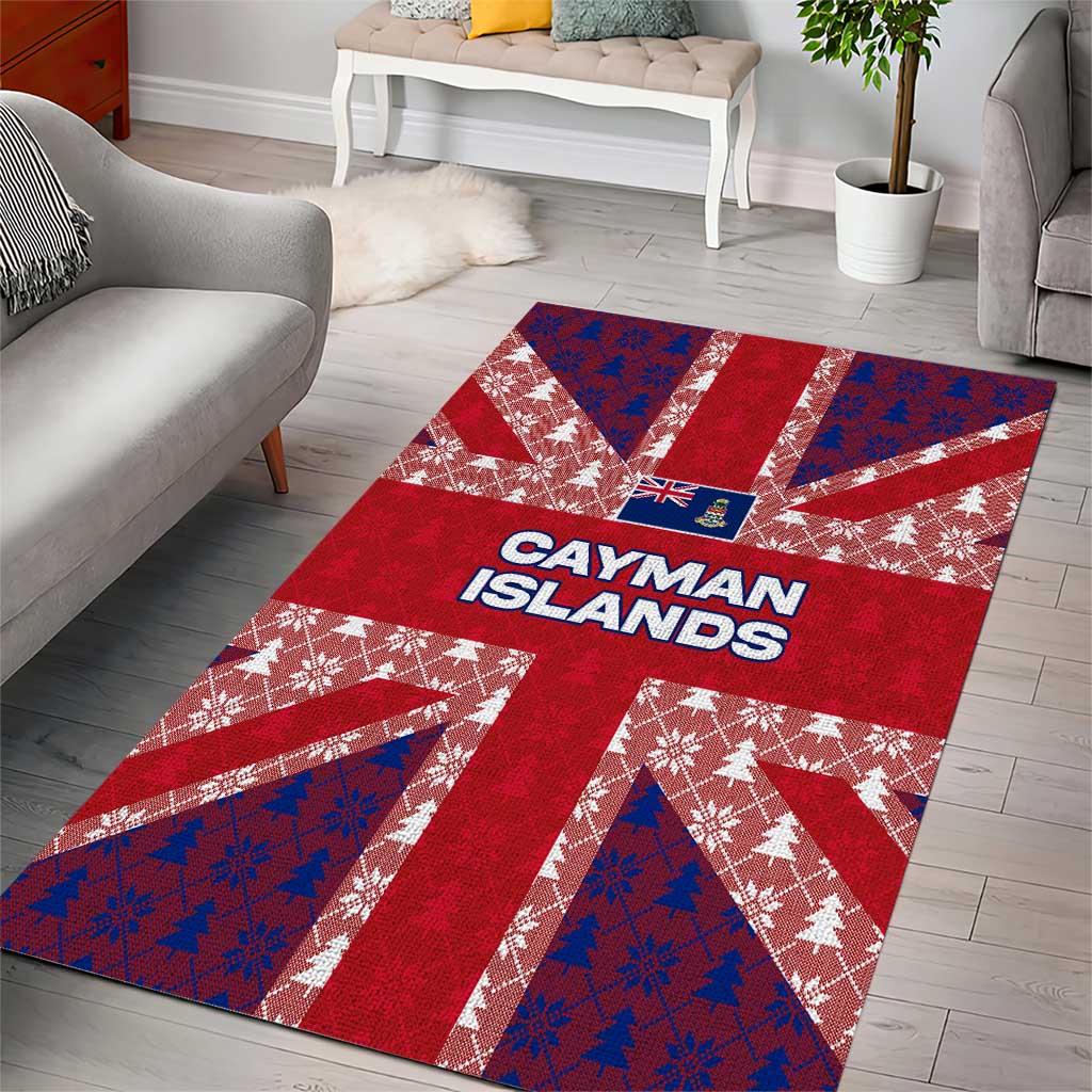 Cayman Islands Christmas Area Rug Xmas Pattern and Coat of Arms - Wonder Print Shop