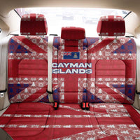 Cayman Islands Christmas Back Car Seat Cover Xmas Pattern and Coat of Arms - Wonder Print Shop