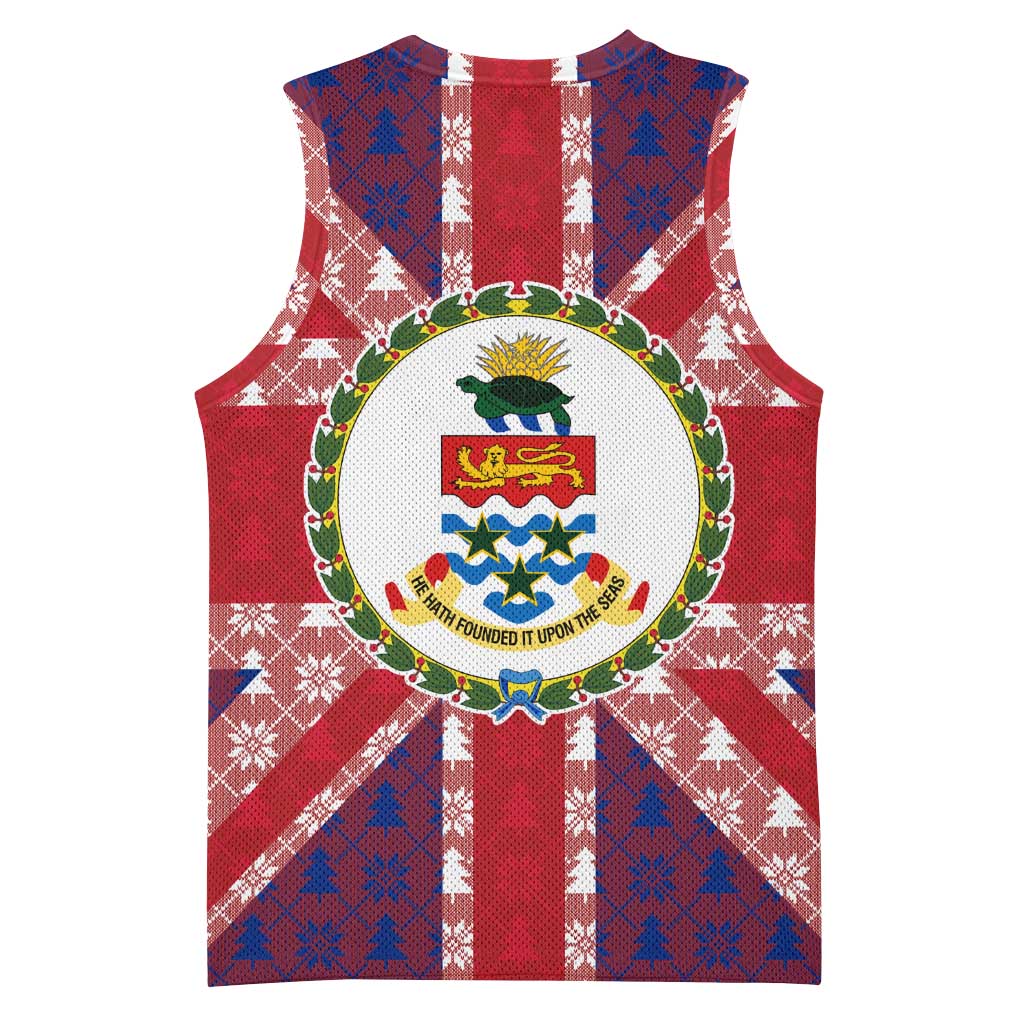 Cayman Islands Christmas Basketball Jersey Xmas Pattern and Coat of Arms - Wonder Print Shop