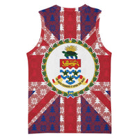 Cayman Islands Christmas Basketball Jersey Xmas Pattern and Coat of Arms - Wonder Print Shop