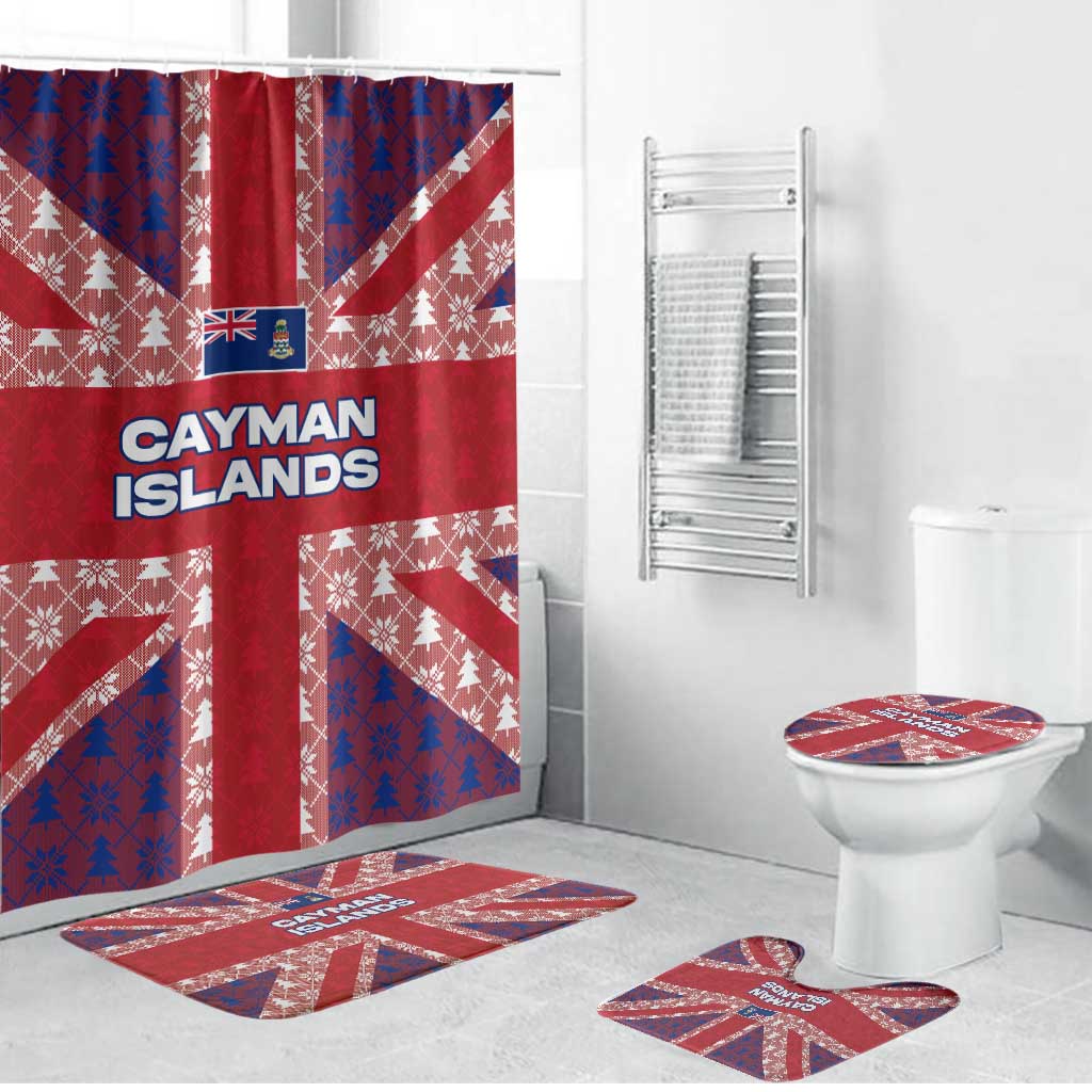 Cayman Islands Christmas Bathroom Set Xmas Pattern and Coat of Arms - Wonder Print Shop