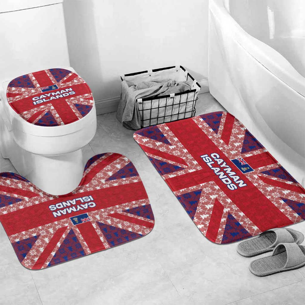 Cayman Islands Christmas Bathroom Set Xmas Pattern and Coat of Arms - Wonder Print Shop