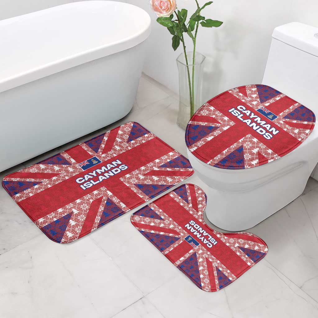 Cayman Islands Christmas Bathroom Set Xmas Pattern and Coat of Arms - Wonder Print Shop