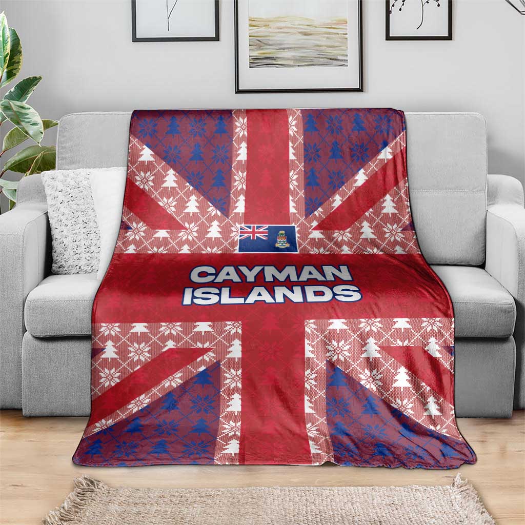 Cayman Islands Christmas Blanket Xmas Pattern and Coat of Arms - Wonder Print Shop
