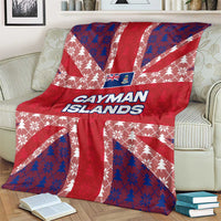 Cayman Islands Christmas Blanket Xmas Pattern and Coat of Arms - Wonder Print Shop