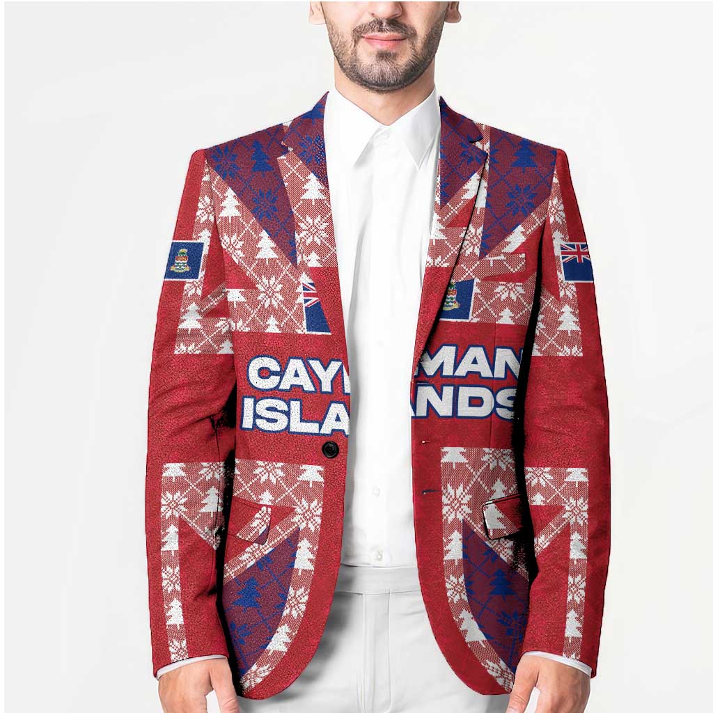 Cayman Islands Christmas Blazer Xmas Pattern and Coat of Arms - Wonder Print Shop