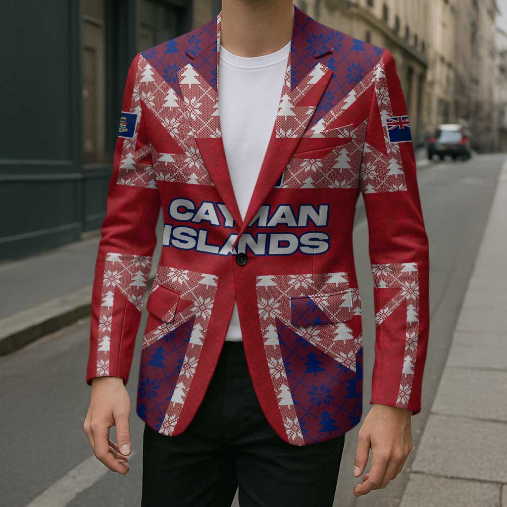 Cayman Islands Christmas Blazer Xmas Pattern and Coat of Arms - Wonder Print Shop