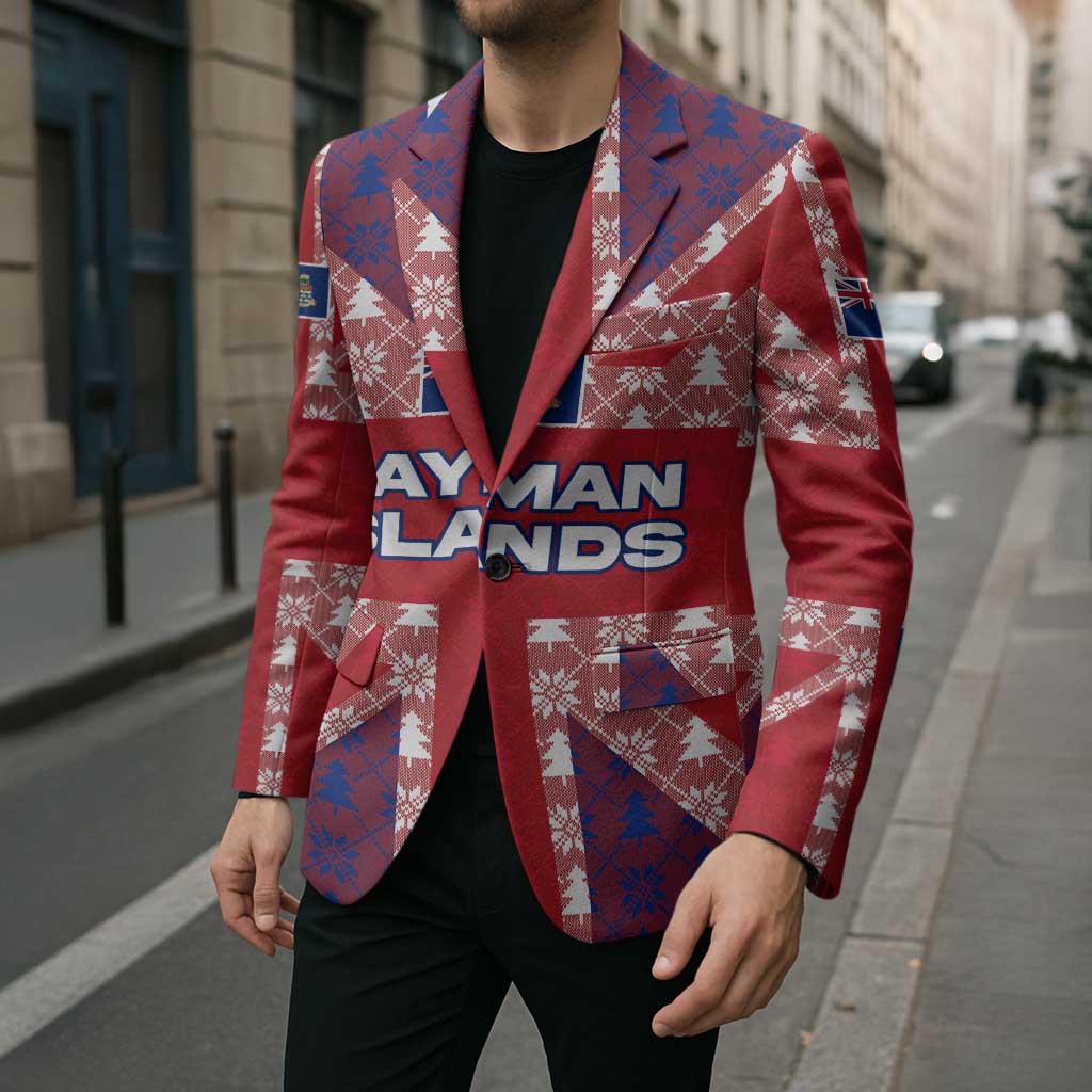 Cayman Islands Christmas Blazer Xmas Pattern and Coat of Arms - Wonder Print Shop