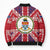 Cayman Islands Christmas Bomber Puffer Jacket Xmas Pattern and Coat of Arms - Wonder Print Shop
