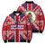 Cayman Islands Christmas Bomber Puffer Jacket Xmas Pattern and Coat of Arms - Wonder Print Shop