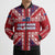 Cayman Islands Christmas Bomber Puffer Jacket Xmas Pattern and Coat of Arms - Wonder Print Shop