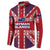Cayman Islands Christmas Button Sweatshirt Xmas Pattern and Coat of Arms - Wonder Print Shop