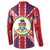 Cayman Islands Christmas Button Sweatshirt Xmas Pattern and Coat of Arms - Wonder Print Shop