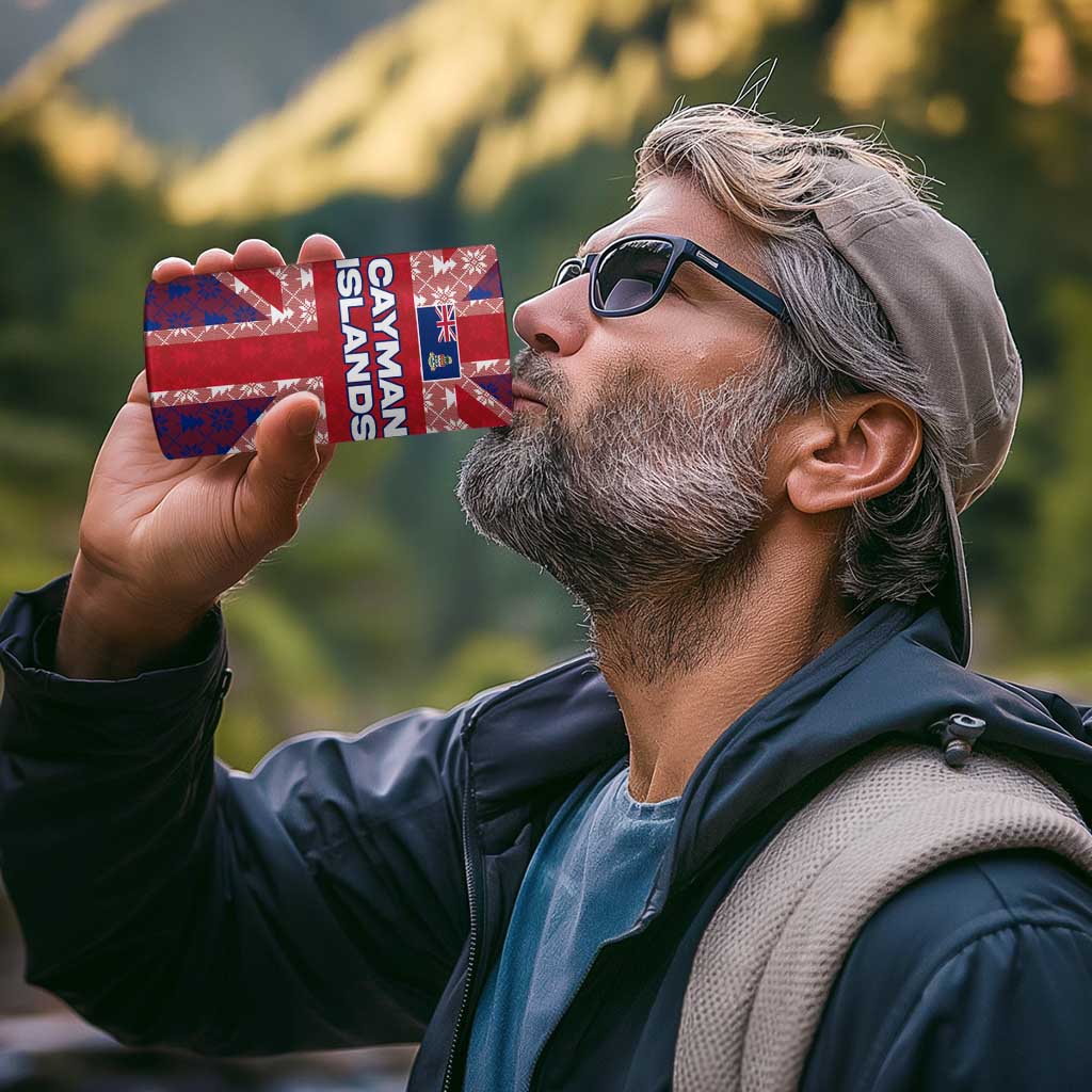 Cayman Islands Christmas 4 in 1 Can Cooler Tumbler Xmas Pattern and Coat of Arms - Wonder Print Shop