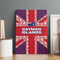 Cayman Islands Christmas Canvas Wall Art Xmas Pattern and Coat of Arms - Wonder Print Shop
