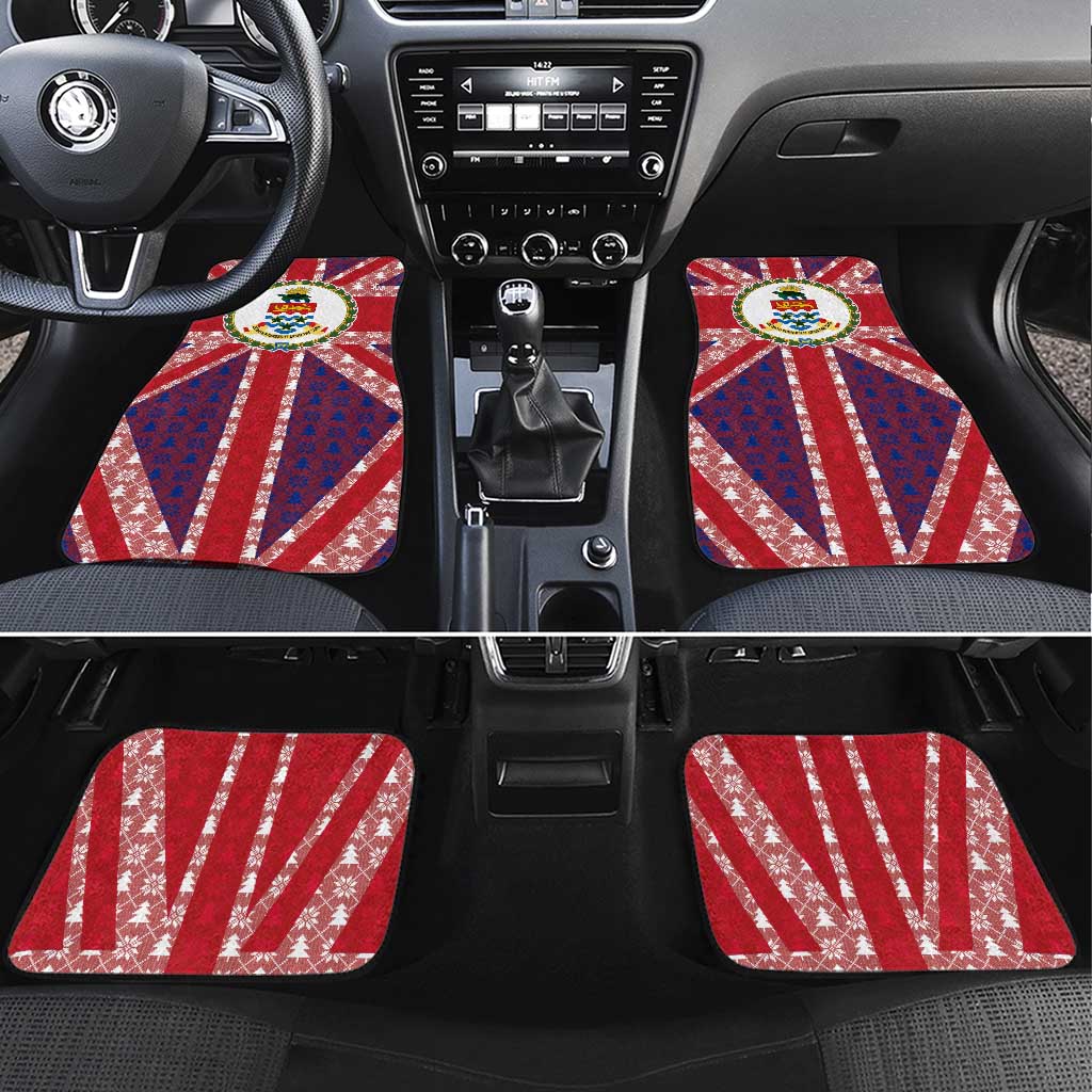 Cayman Islands Christmas Car Mats Xmas Pattern and Coat of Arms - Wonder Print Shop