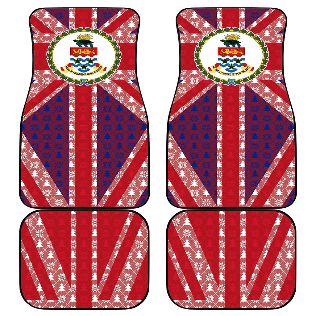 Cayman Islands Christmas Car Mats Xmas Pattern and Coat of Arms - Wonder Print Shop
