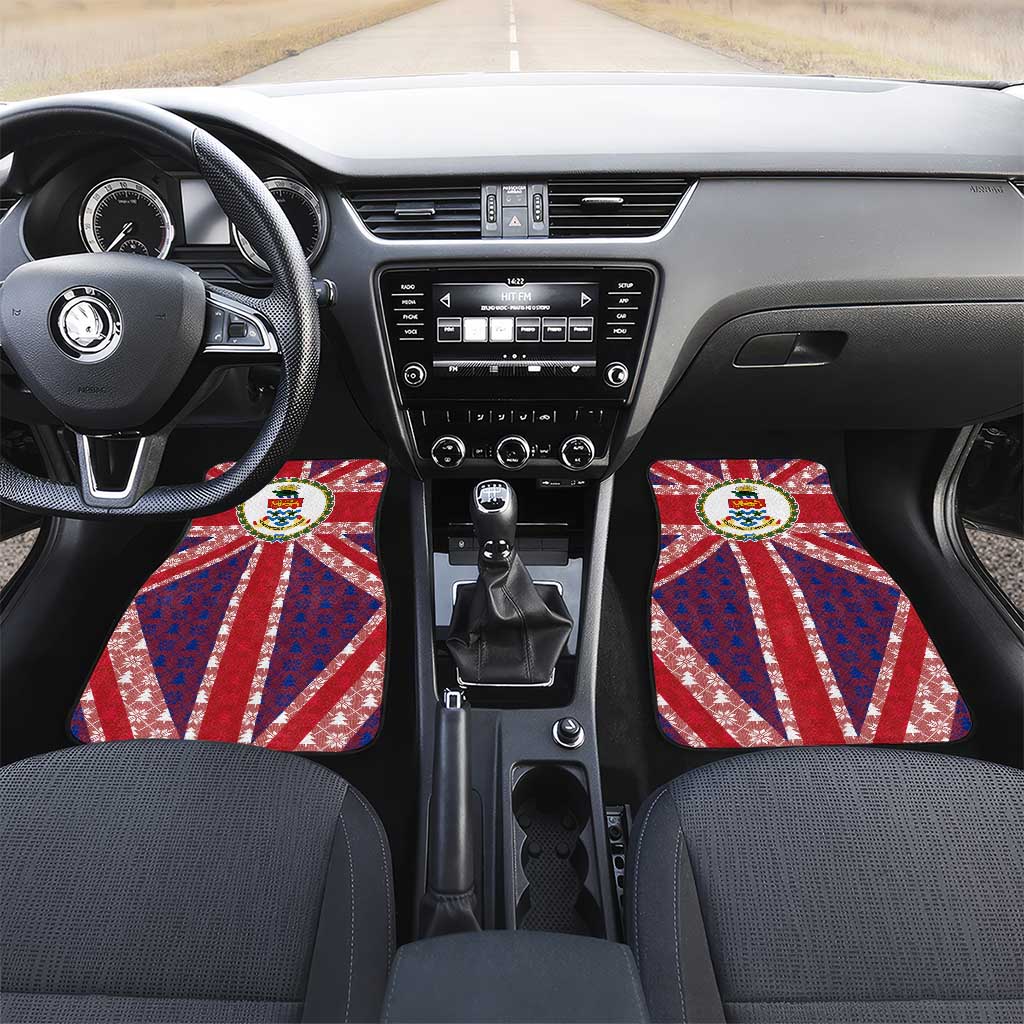 Cayman Islands Christmas Car Mats Xmas Pattern and Coat of Arms - Wonder Print Shop