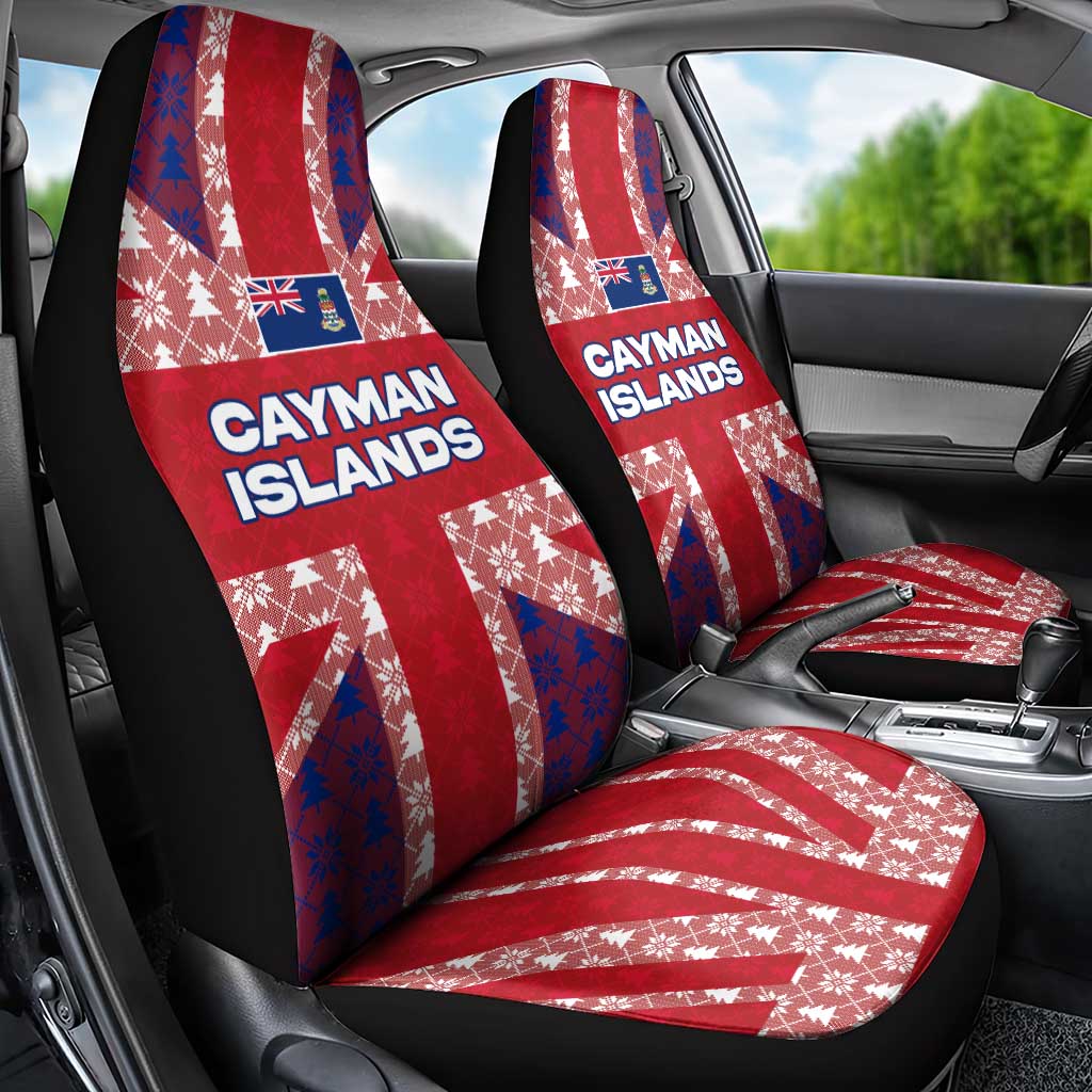 Cayman Islands Christmas Car Seat Cover Xmas Pattern and Coat of Arms - Wonder Print Shop