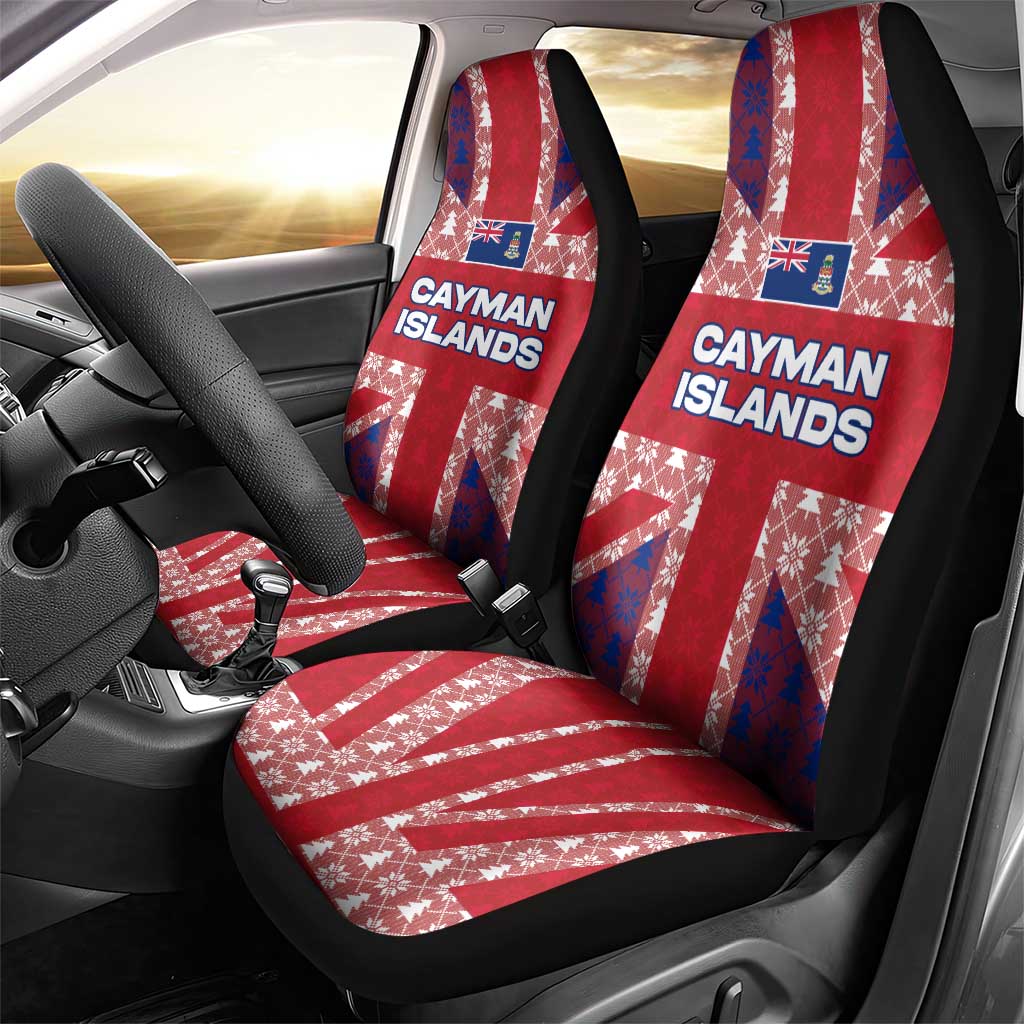 Cayman Islands Christmas Car Seat Cover Xmas Pattern and Coat of Arms - Wonder Print Shop