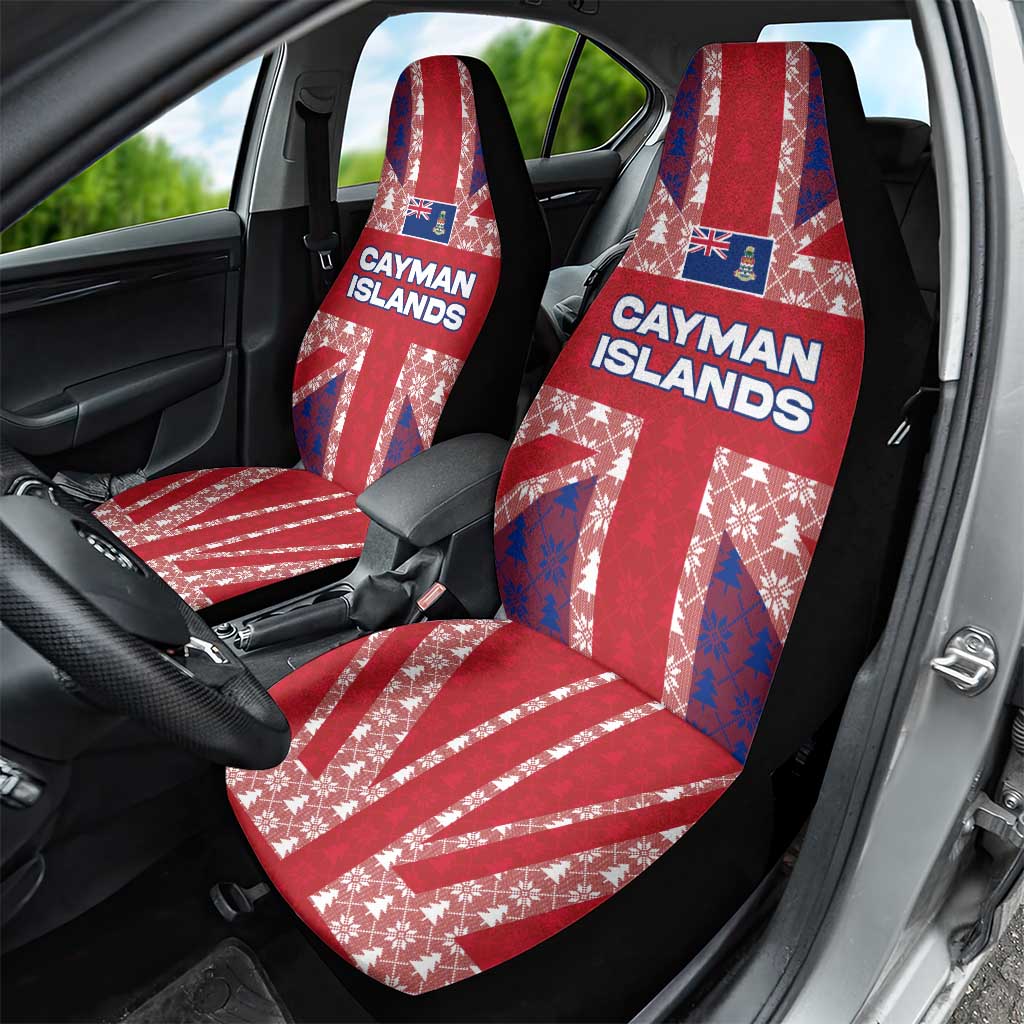 Cayman Islands Christmas Car Seat Cover Xmas Pattern and Coat of Arms - Wonder Print Shop