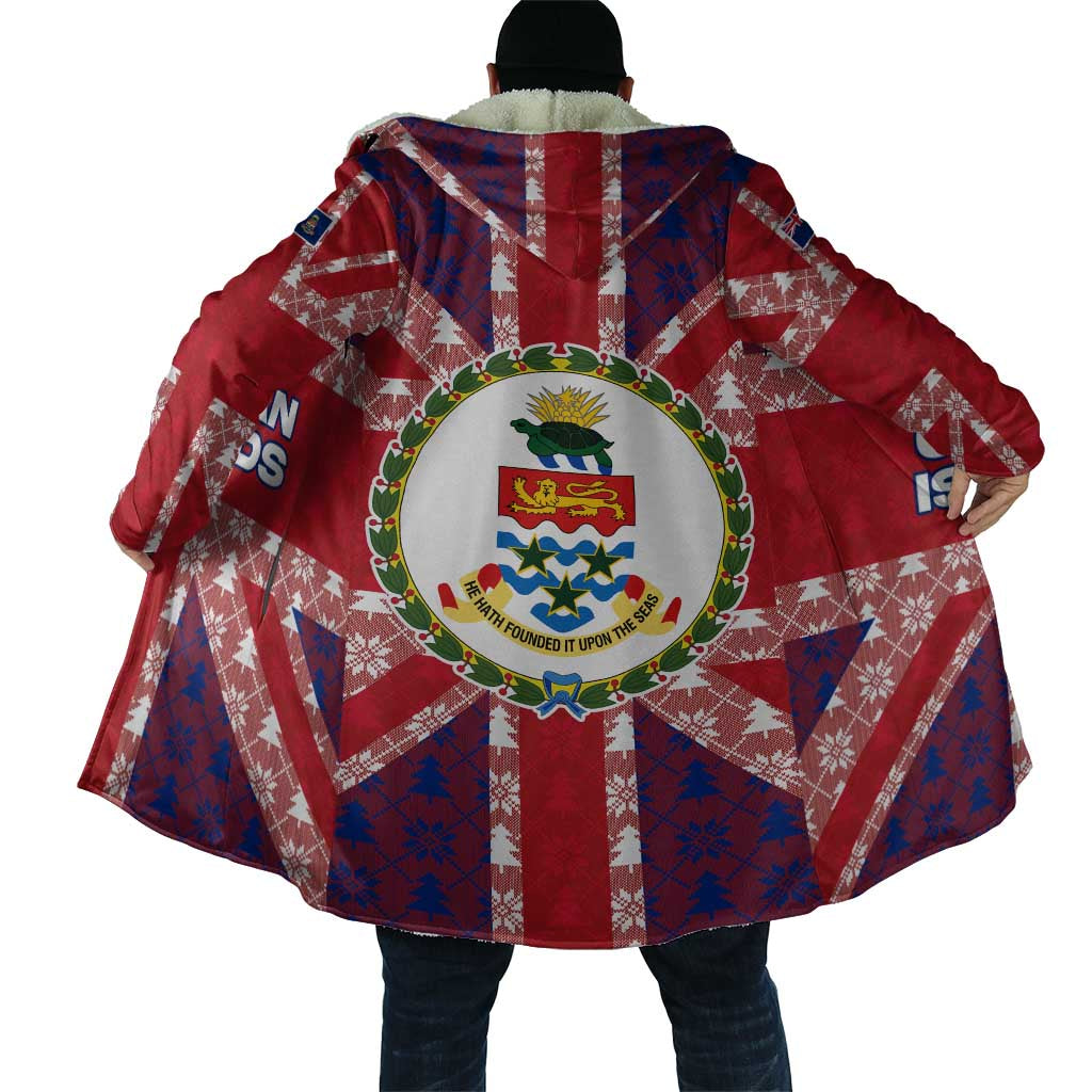 Cayman Islands Christmas Cloak Xmas Pattern and Coat of Arms - Wonder Print Shop