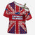 Cayman Islands Christmas Cross Shoulder Shirt Xmas Pattern and Coat of Arms - Wonder Print Shop