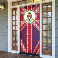 Cayman Islands Christmas Door Cover Xmas Pattern and Coat of Arms - Wonder Print Shop