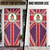 Cayman Islands Christmas Door Cover Xmas Pattern and Coat of Arms - Wonder Print Shop