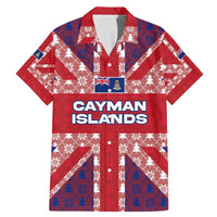 Cayman Islands Christmas Family Matching Mermaid Dress and Hawaiian Shirt Xmas Pattern and Coat of Arms - Wonder Print Shop