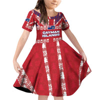 Cayman Islands Christmas Family Matching Off Shoulder Short Dress and Hawaiian Shirt Xmas Pattern and Coat of Arms - Wonder Print Shop