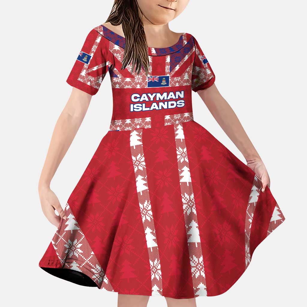 Cayman Islands Christmas Family Matching Puletasi and Hawaiian Shirt Xmas Pattern and Coat of Arms - Wonder Print Shop