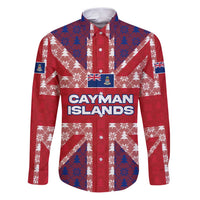 Cayman Islands Christmas Family Matching Puletasi and Hawaiian Shirt Xmas Pattern and Coat of Arms - Wonder Print Shop