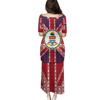 Cayman Islands Christmas Family Matching Puletasi and Hawaiian Shirt Xmas Pattern and Coat of Arms - Wonder Print Shop