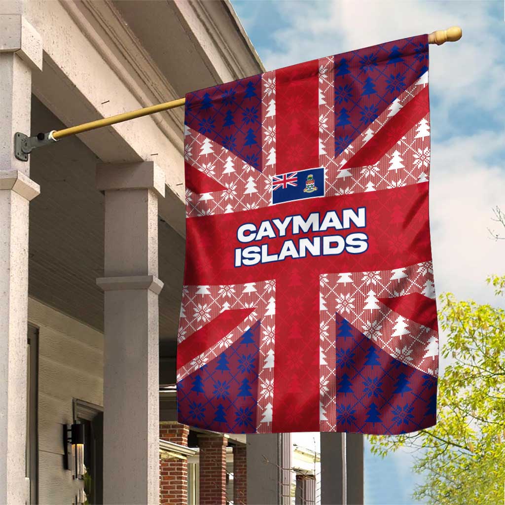 Cayman Islands Christmas Garden Flag Xmas Pattern and Coat of Arms - Wonder Print Shop