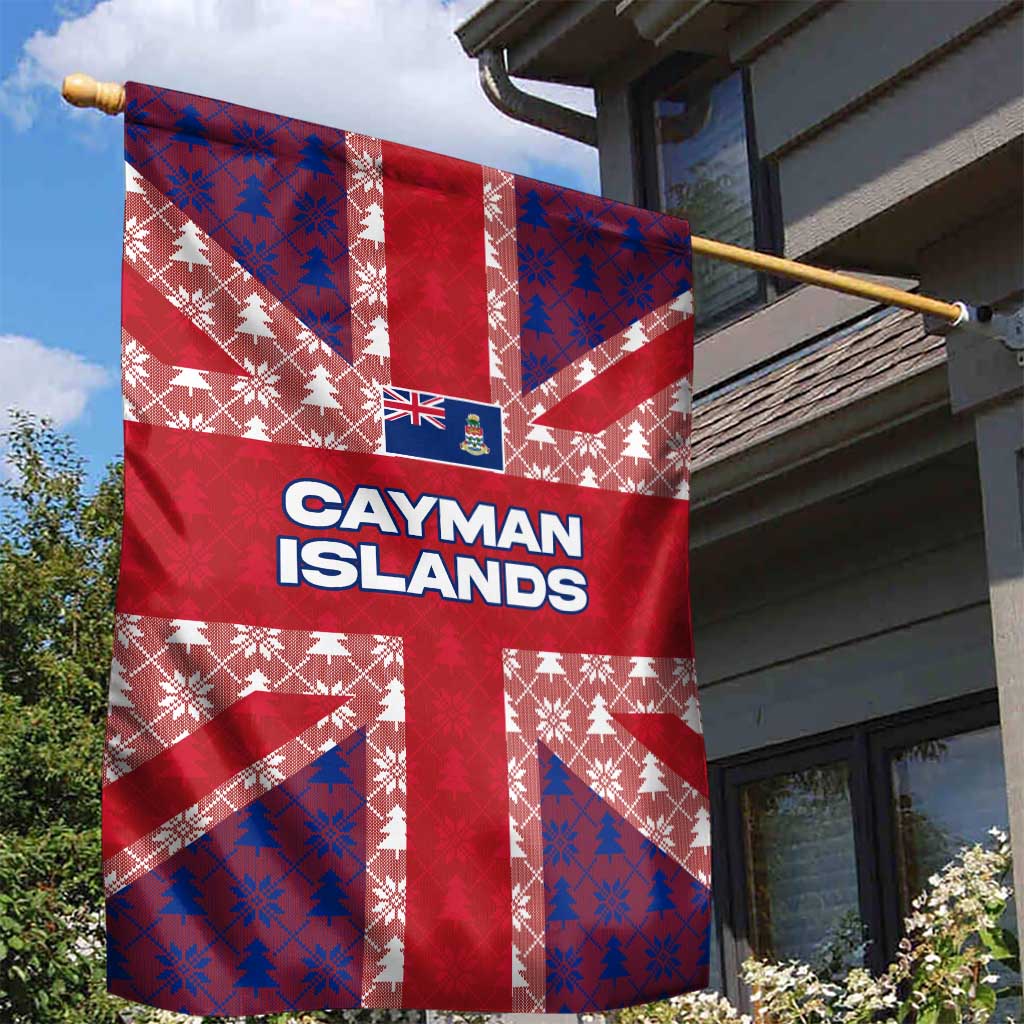 Cayman Islands Christmas Garden Flag Xmas Pattern and Coat of Arms - Wonder Print Shop