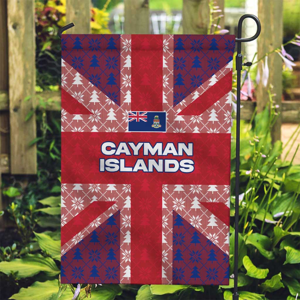 Cayman Islands Christmas Garden Flag Xmas Pattern and Coat of Arms - Wonder Print Shop