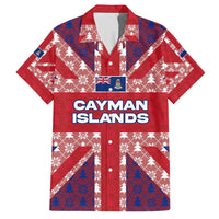 Cayman Islands Christmas Hawaiian Shirt Xmas Pattern and Coat of Arms - Wonder Print Shop