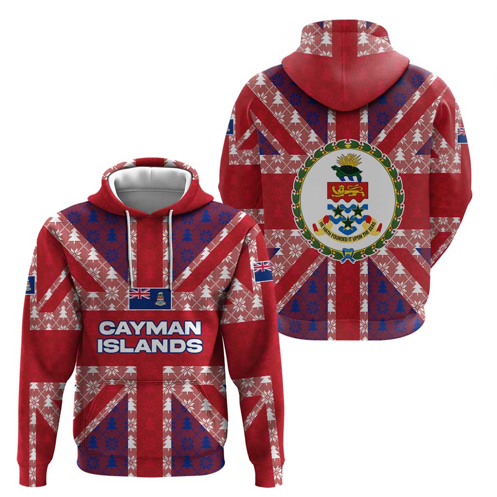 Cayman Islands Christmas Hoodie Xmas Pattern and Coat of Arms - Wonder Print Shop