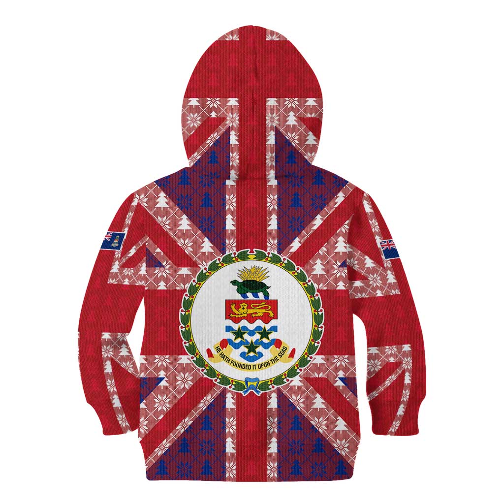 Cayman Islands Christmas Kid Hoodie Xmas Pattern and Coat of Arms - Wonder Print Shop