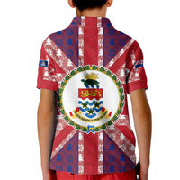 Cayman Islands Christmas Kid Polo Shirt Xmas Pattern and Coat of Arms - Wonder Print Shop
