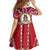 Cayman Islands Christmas Kid Short Sleeve Dress Xmas Pattern and Coat of Arms - Wonder Print Shop