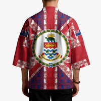 Cayman Islands Christmas Kimono Xmas Pattern and Coat of Arms - Wonder Print Shop