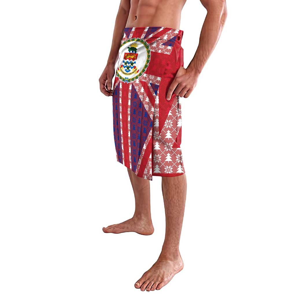 Cayman Islands Christmas Lavalava Xmas Pattern and Coat of Arms - Wonder Print Shop