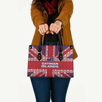 Cayman Islands Christmas Leather Bag Xmas Pattern and Coat of Arms - Wonder Print Shop