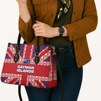 Cayman Islands Christmas Leather Bag Xmas Pattern and Coat of Arms - Wonder Print Shop