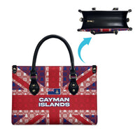 Cayman Islands Christmas Leather Bag Xmas Pattern and Coat of Arms - Wonder Print Shop