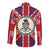 Cayman Islands Christmas Long Sleeve Button Shirt Xmas Pattern and Coat of Arms - Wonder Print Shop