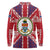 Cayman Islands Christmas Long Sleeve Polo Shirt Xmas Pattern and Coat of Arms - Wonder Print Shop