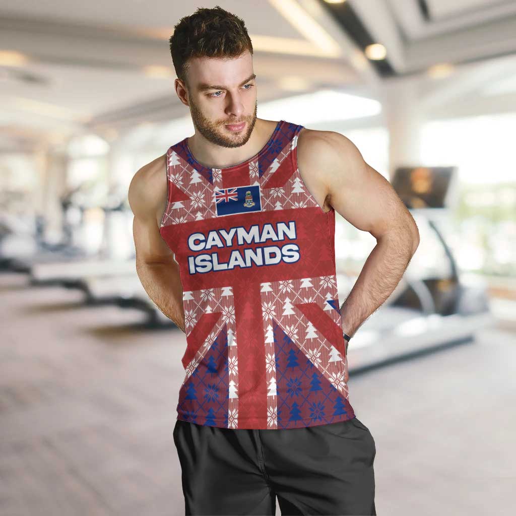Cayman Islands Christmas Men Tank Top Xmas Pattern and Coat of Arms - Wonder Print Shop